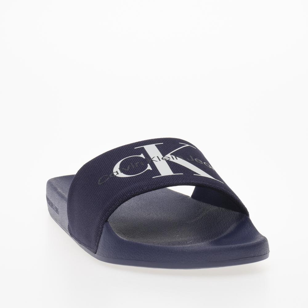 Klapki Calvin Klein Slide Monogram CO YM0YM00061-0GY - granatowe