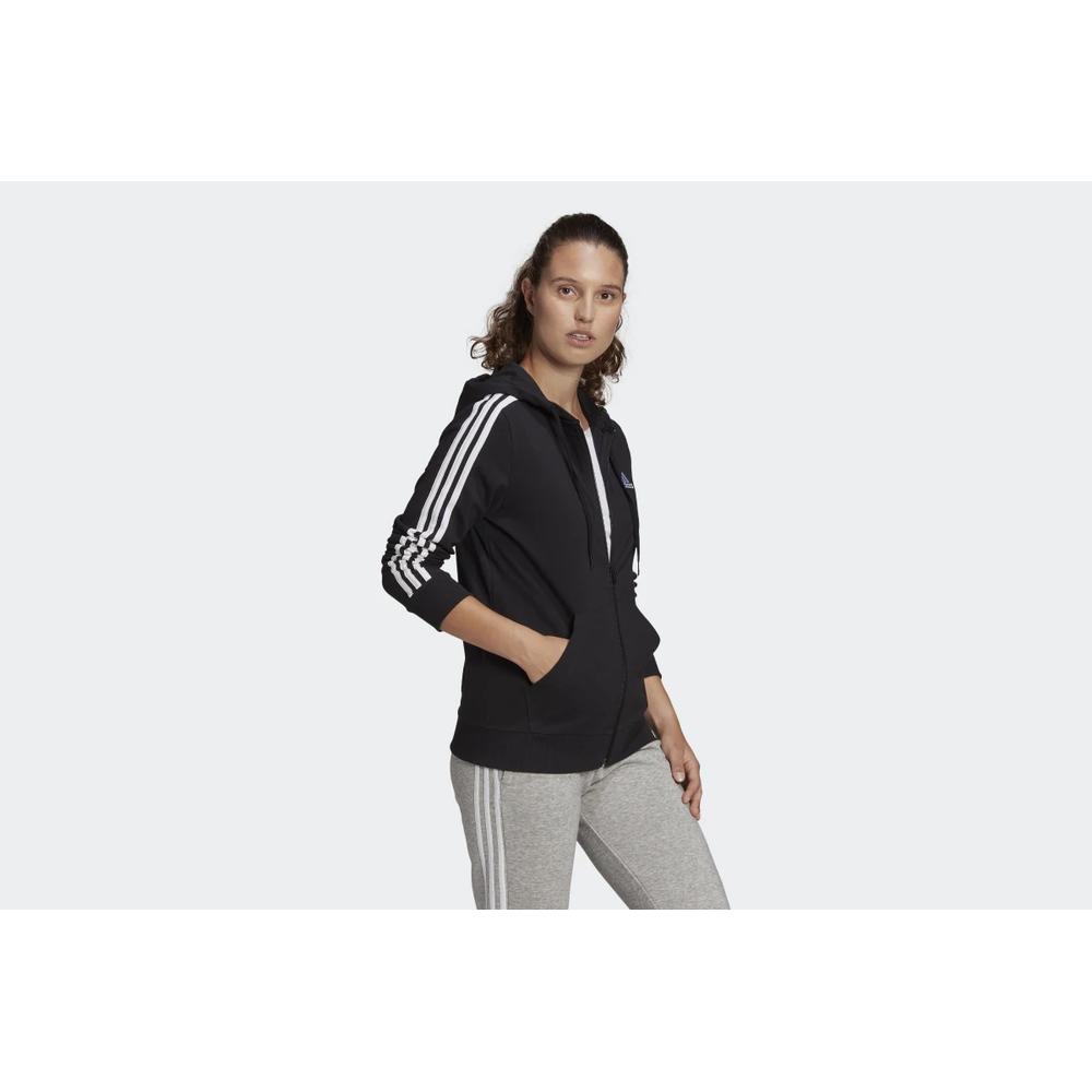Bluza adidas Essentials Single Jersey 3-Stripes Full-Zip Hoodie GL0798 - czarna