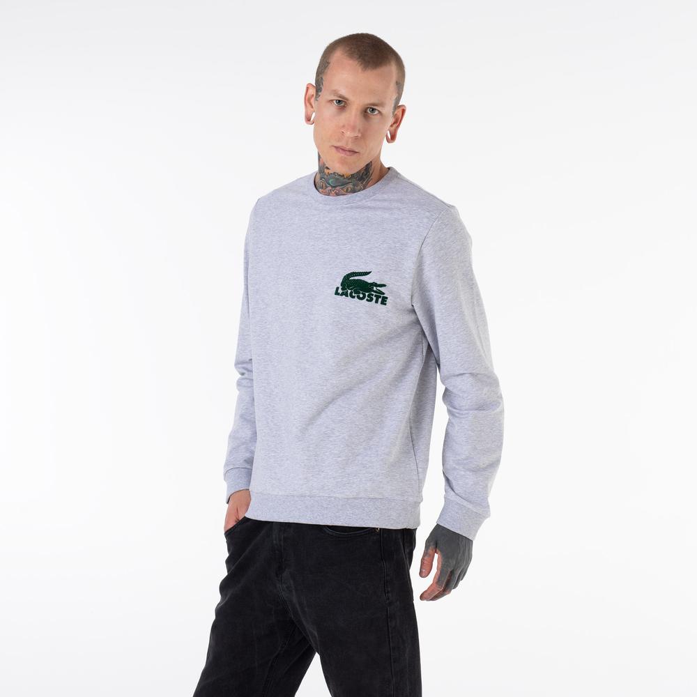 Bluza Lacoste Cotton Fleece Indoor Sweatshirt SH7477-Y9K - szara