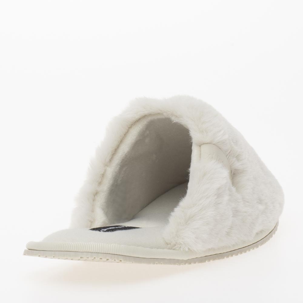 Buty Calvin Klein Hotel Slipper Fur After Glow YW0YW01593-ACF - białe