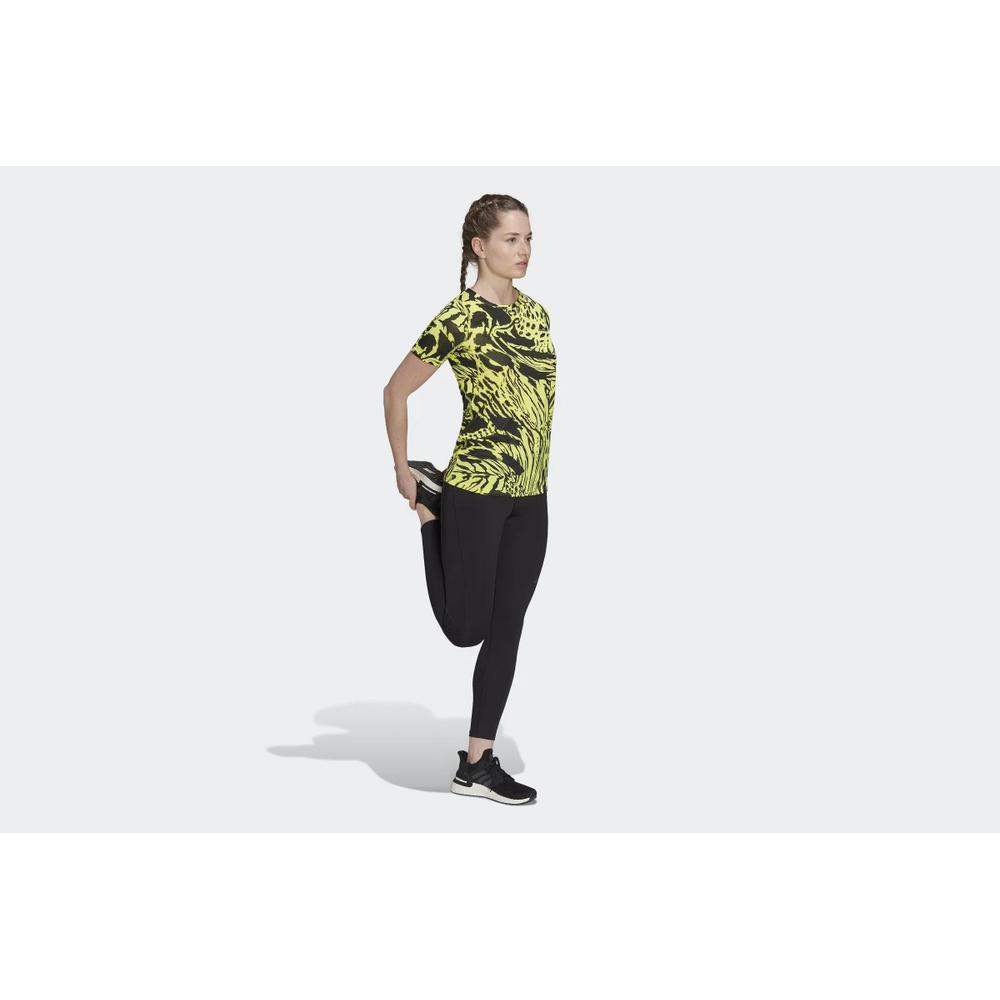Koszulka adidas Fast Allover Print Running HC6346 - czarno-żółta