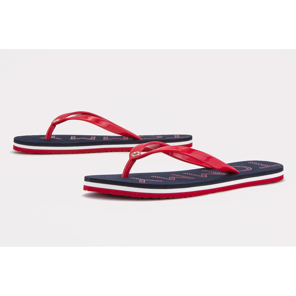 TOMMY HILFIGER FOOTBED FLAT BEACH > FW0FW04793-0KP