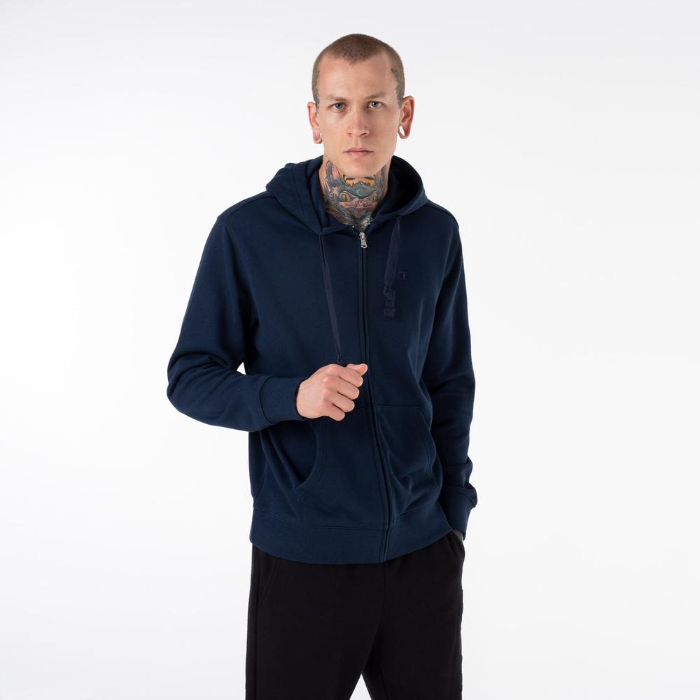 Bluza Champion Embroidered Full-Zip Heavy Cotton Hoodie 218493-BS538 - granatowa