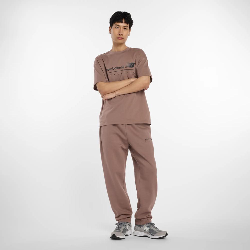 Spodnie męskie New Balance MP53508EAS - brązowe
