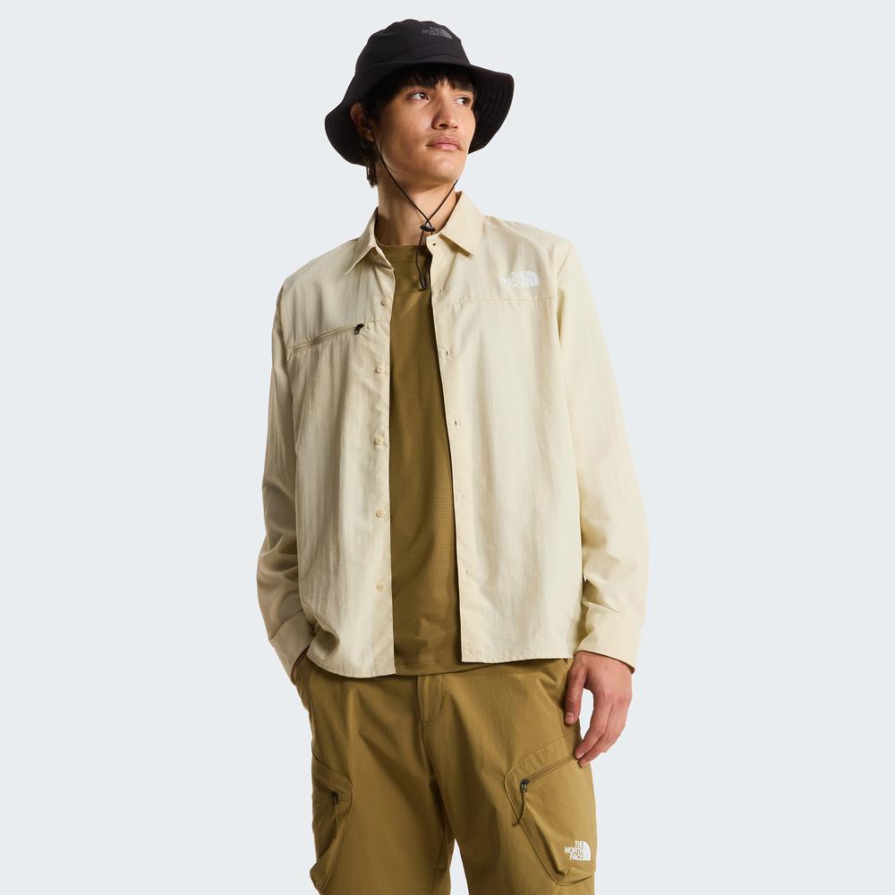 Koszula męska The North Face Packable Long Sleeve Desert 0A8FTRDOM1 - beżowa