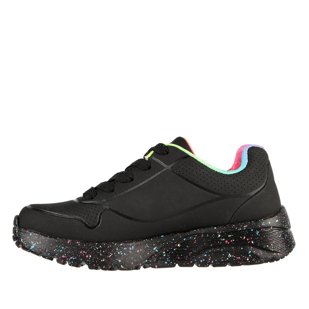 Buty dziecięce Skechers Uno Lite Rainbow Speckle 310456LBKMT - czarne