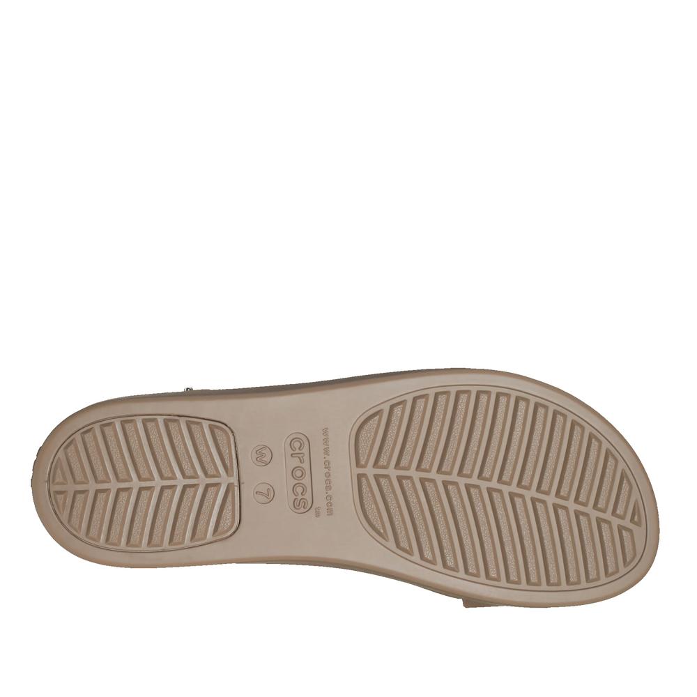 Klapki Crocs Brooklyn Low Wedge 206453-2EL - beżowe