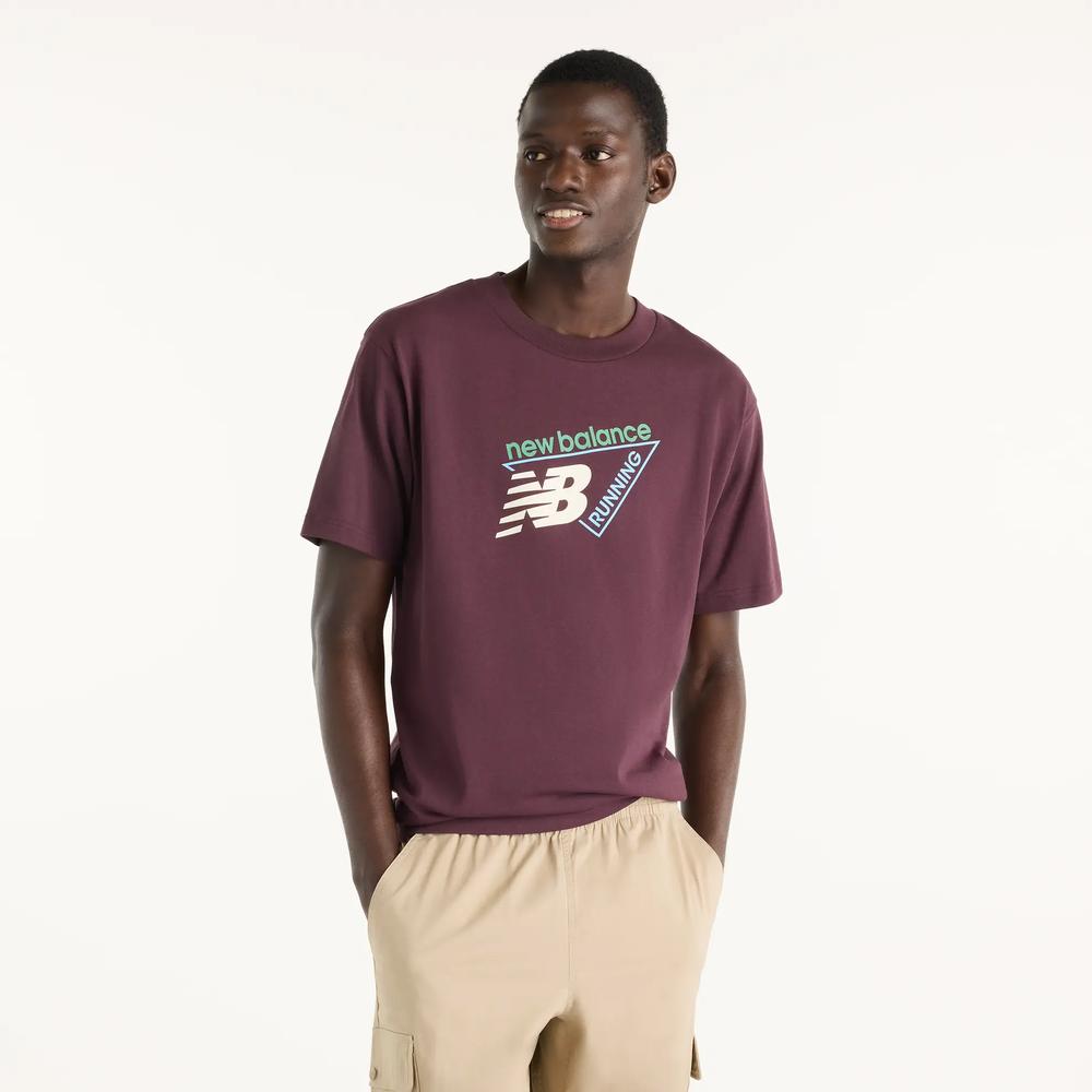 Koszulka męska New Balance Classic Tri-Logo MT61N1YVYLR - bordowa