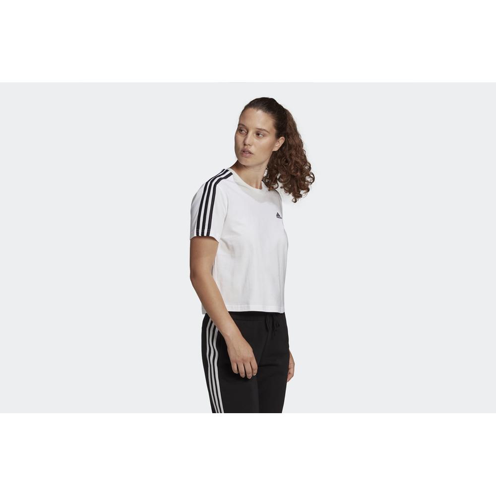 adidas Essentials Loose 3-Stripes Cropped Tee > GL0778
