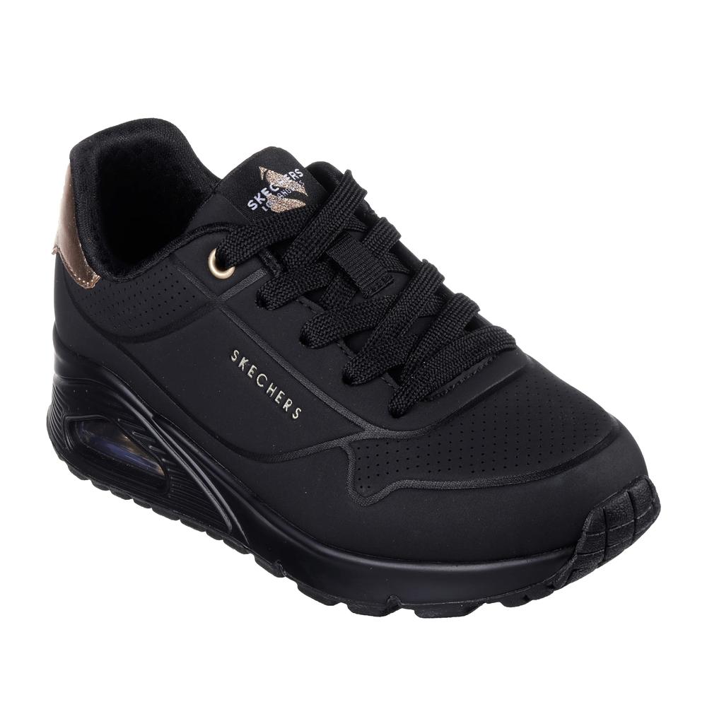 Buty młodzieżowe Skechers Uno Gen 1 Shimmer Away 310545LBBK - czarne