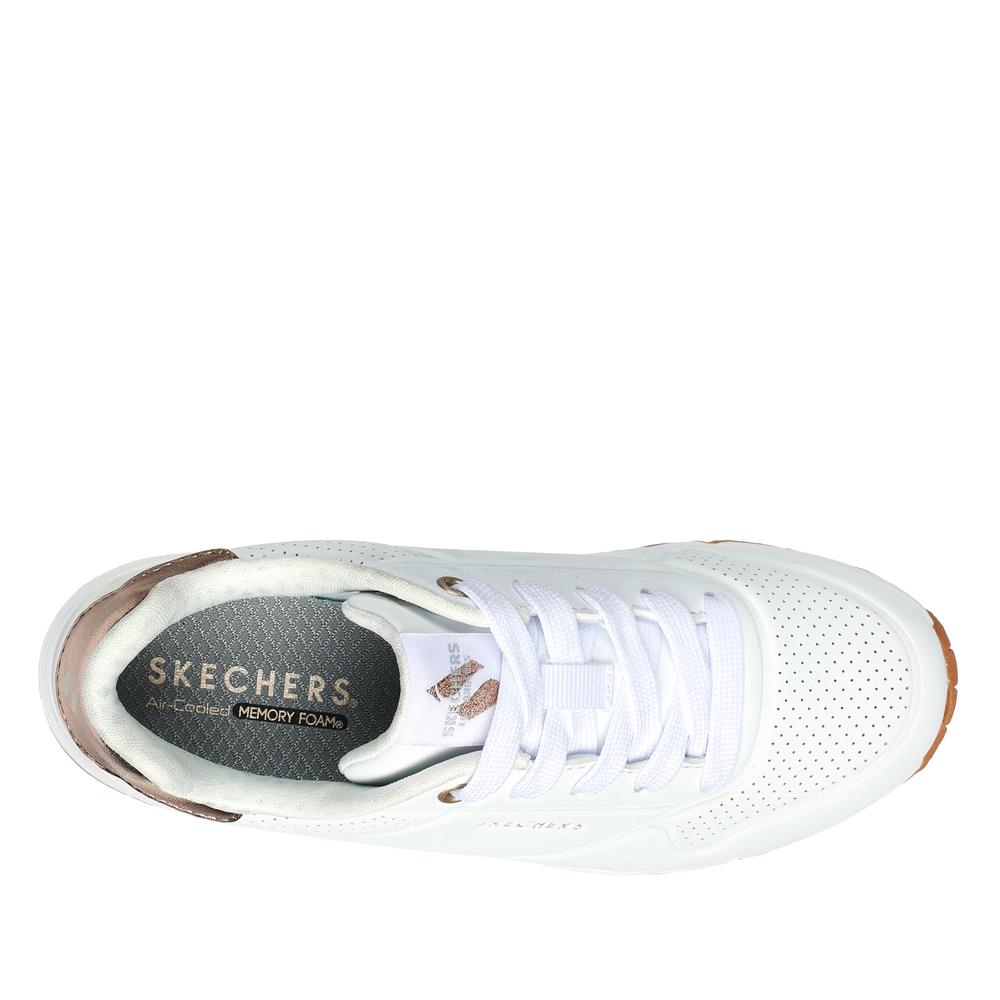 Buty młodzieżowe Skechers Uno Gen 1 Shimmer Away 310545LWHT - białe