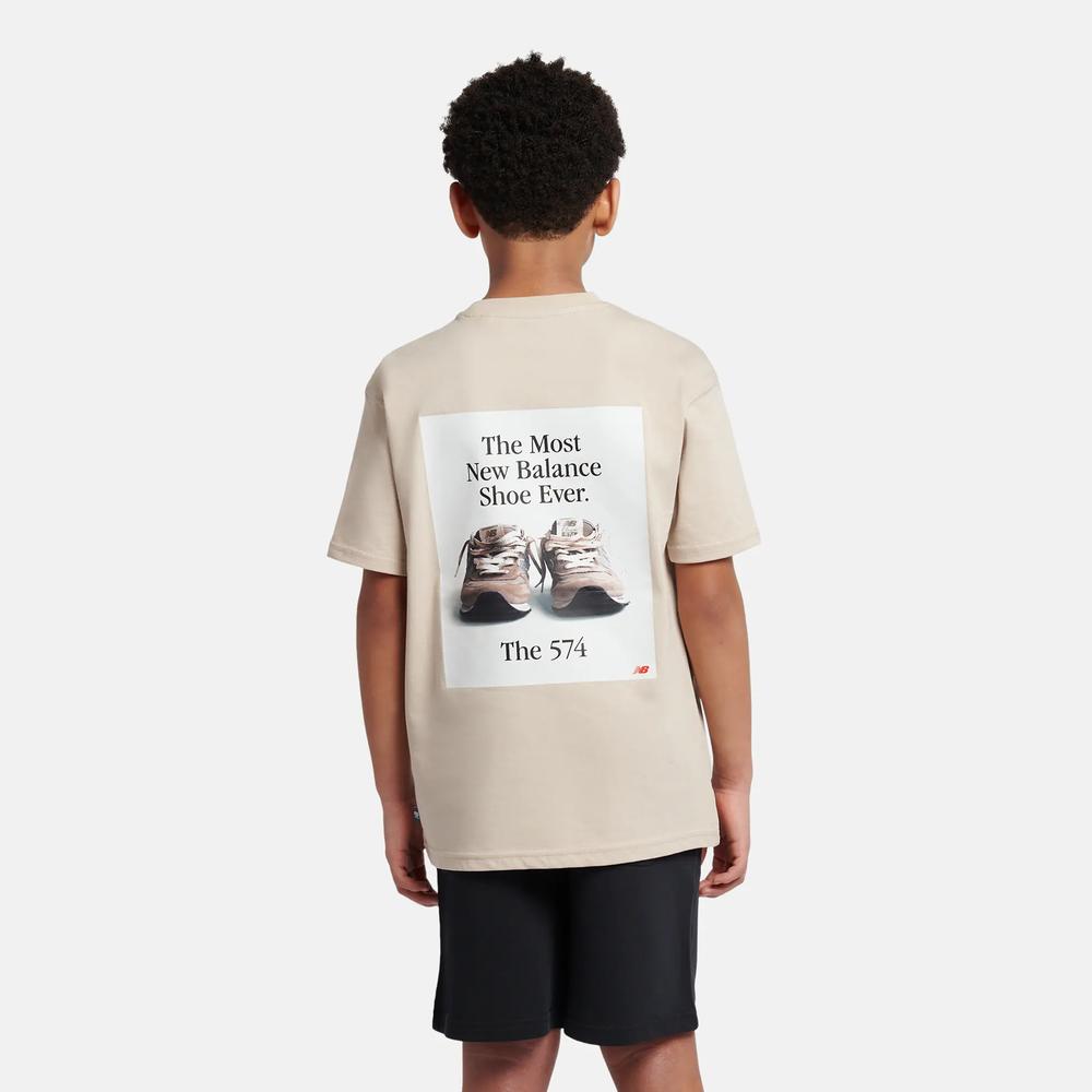 Koszulka dziecięca New Balance YT61A21ATWF - beżowa