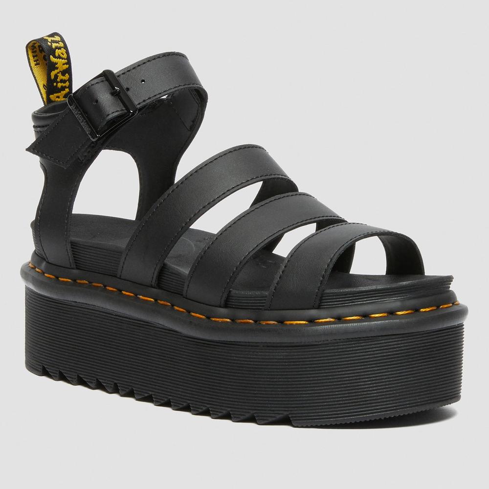 Sandały Dr. Martens Blaire Quad Hydro Leather Paltform 27296001 - czarne