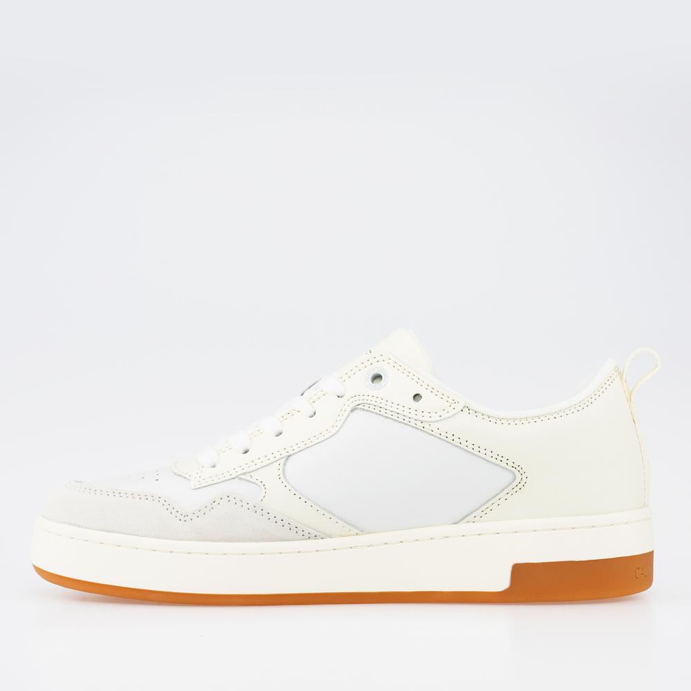 Buty Calvin Klein Basket Cupsole Low Leather Mono YW0YW00876-02X - białe