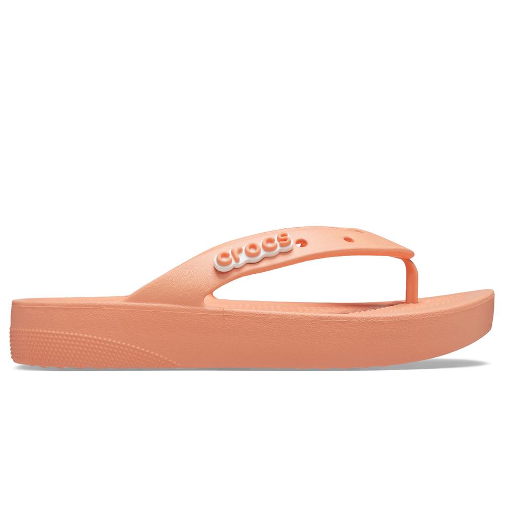 Klapki Crocs Classic Platform Flip 207714-83E - pomarańczowe