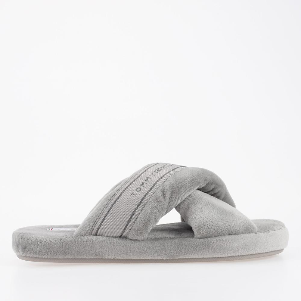 Kapcie Tommy Hilfiger Comfy Home Slippers With Straps FW0FW06587-PKG - szare