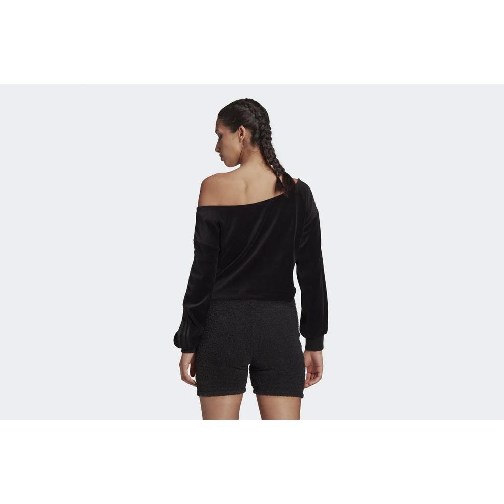 adidas Originals Relaxed Risque 3-Stripes Velour Off Shoulder > H18840