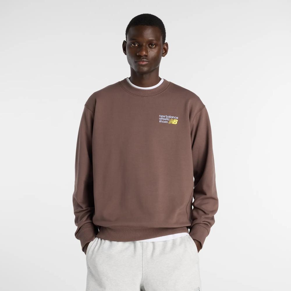 Bluza męska New Balance MT41547ABP - brązowa