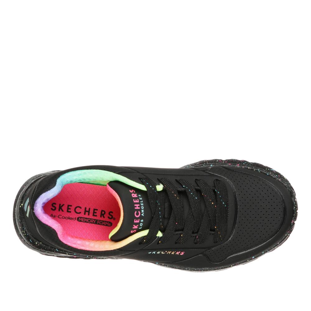 Buty dziecięce Skechers Uno Lite Rainbow Speckle 310456LBKMT - czarne