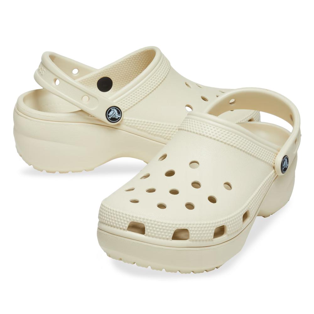 Klapki Crocs Classic Platform Clog 206750-2Y2 - beżowe