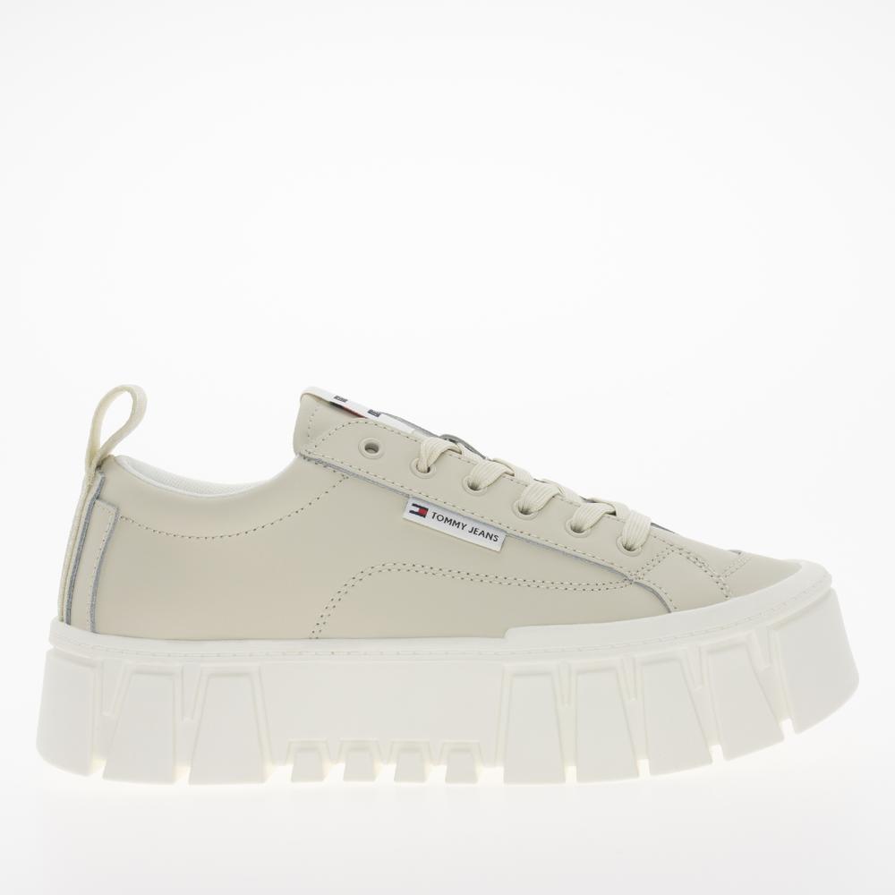 Buty Tommy Jeans Vulc Flatform LC Leather EN0EN02610-ACG - beżowe