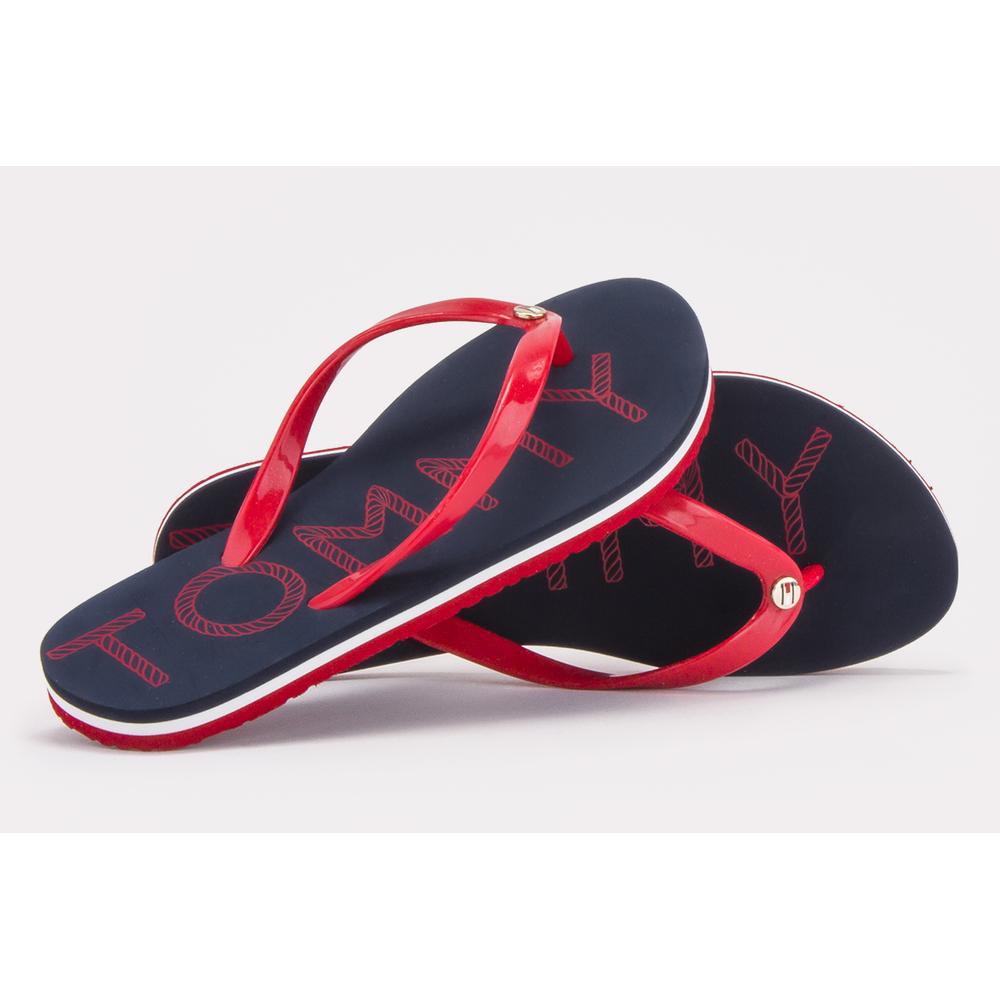 TOMMY HILFIGER FOOTBED FLAT BEACH > FW0FW04793-0KP