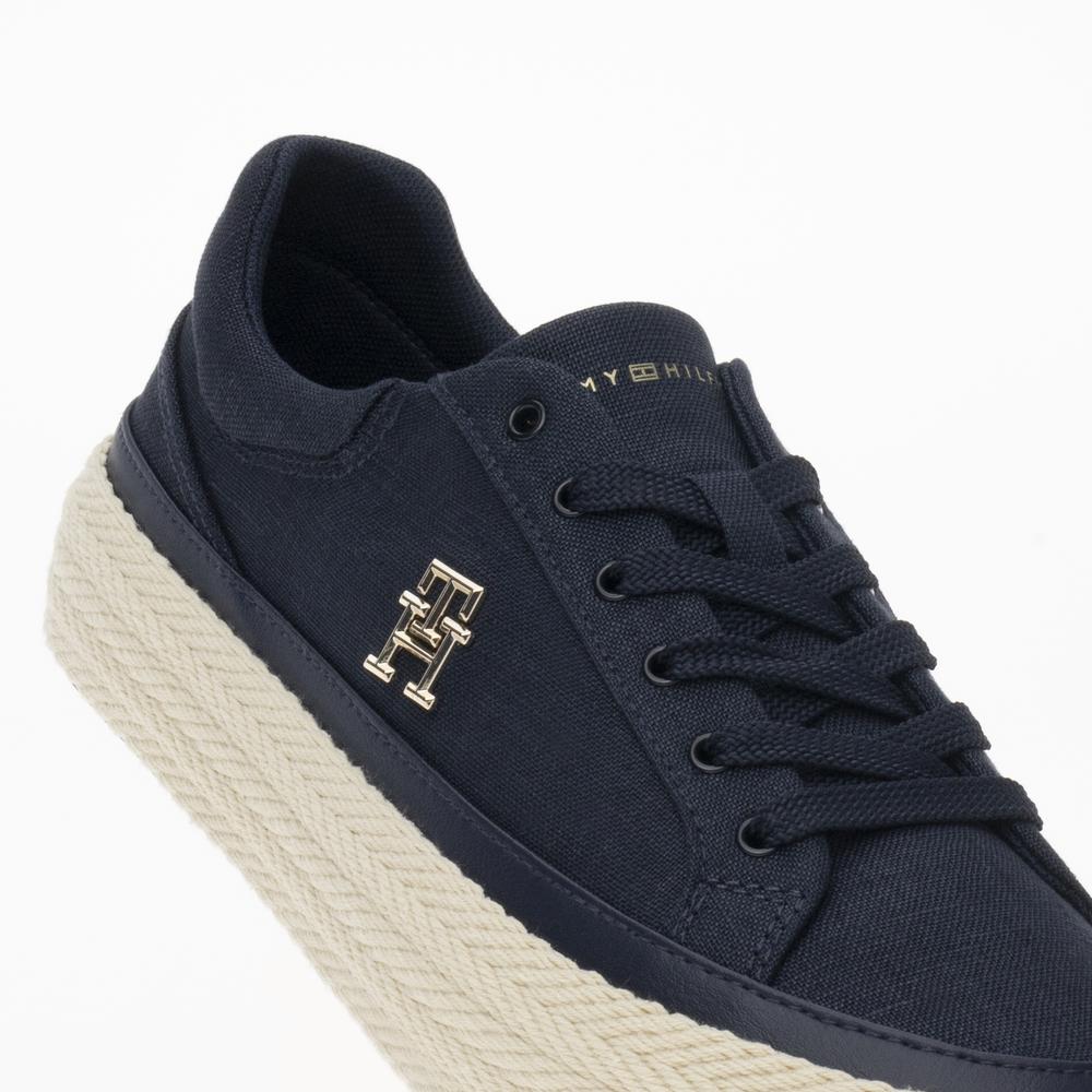 Buty Tommy Hilfiger Vulc Sneaker Linnen FW0FW07673-DW6 - granatowe