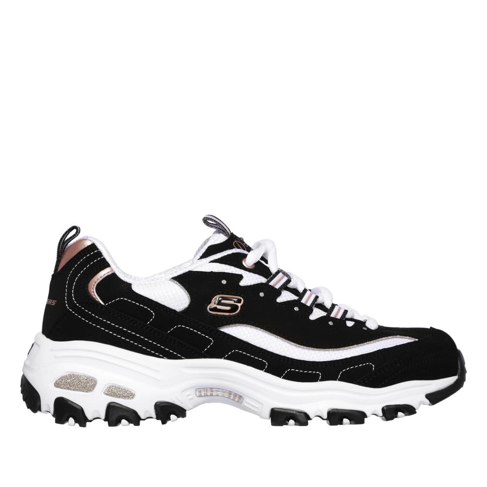 Buty damskie Skechers D'Lites Roam Around 13154BKRG - czarne
