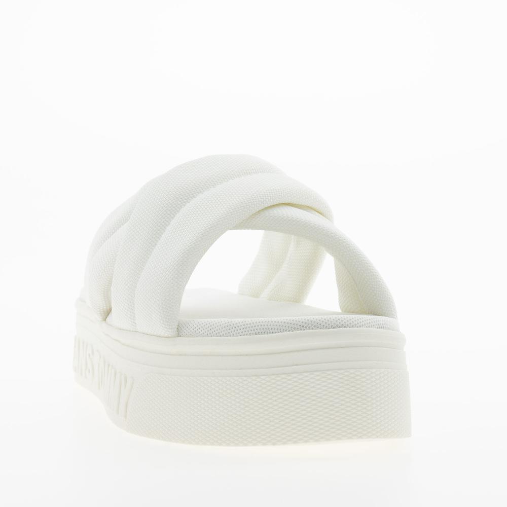 Klapki damskie Tommy Jeans Lettering Flatform EN0EN02465-YBL - białe