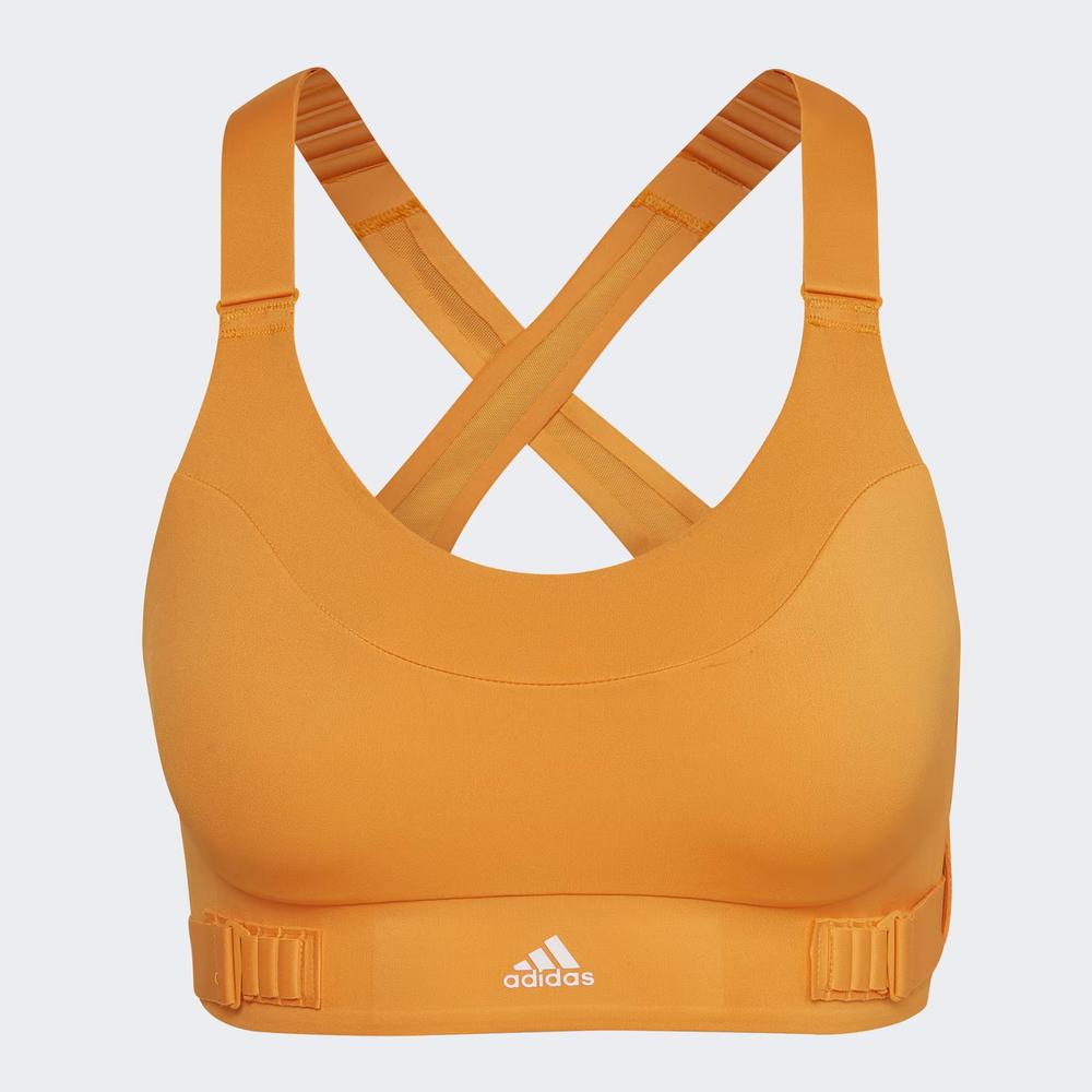 Biustonosz sportowy adidas Fastimpact Luxe Run High-Support HC5439 - pomarańczowy