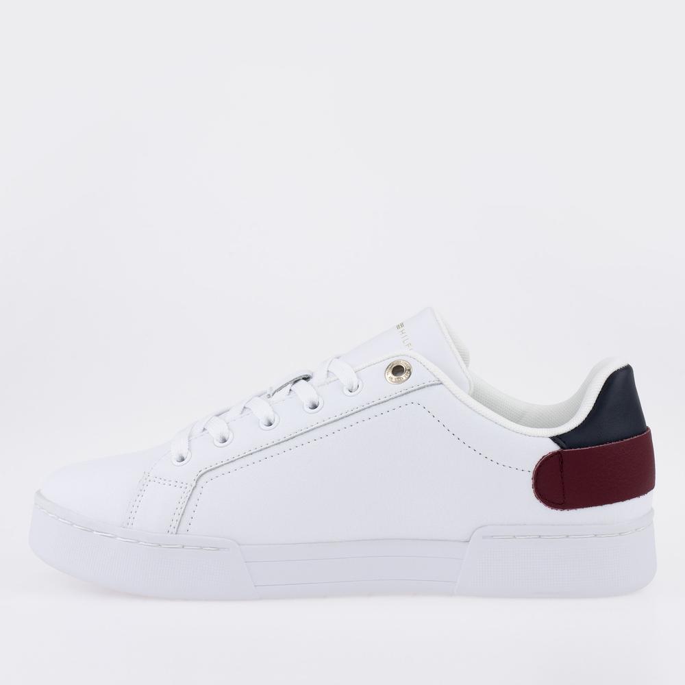 Buty Tommy Hilfiger Button Detail Court FW0FW06733-YBR - białe