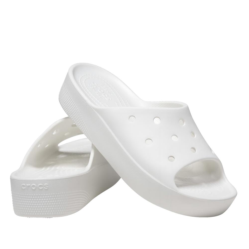 Klapki Crocs Classic Platform Slide 208180-100 - białe
