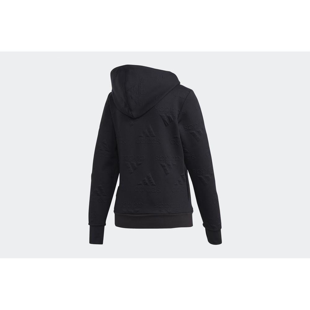 ADIDAS AEROREADY JACQUARD FULL-ZIP LOGO HOODIE > GC7039