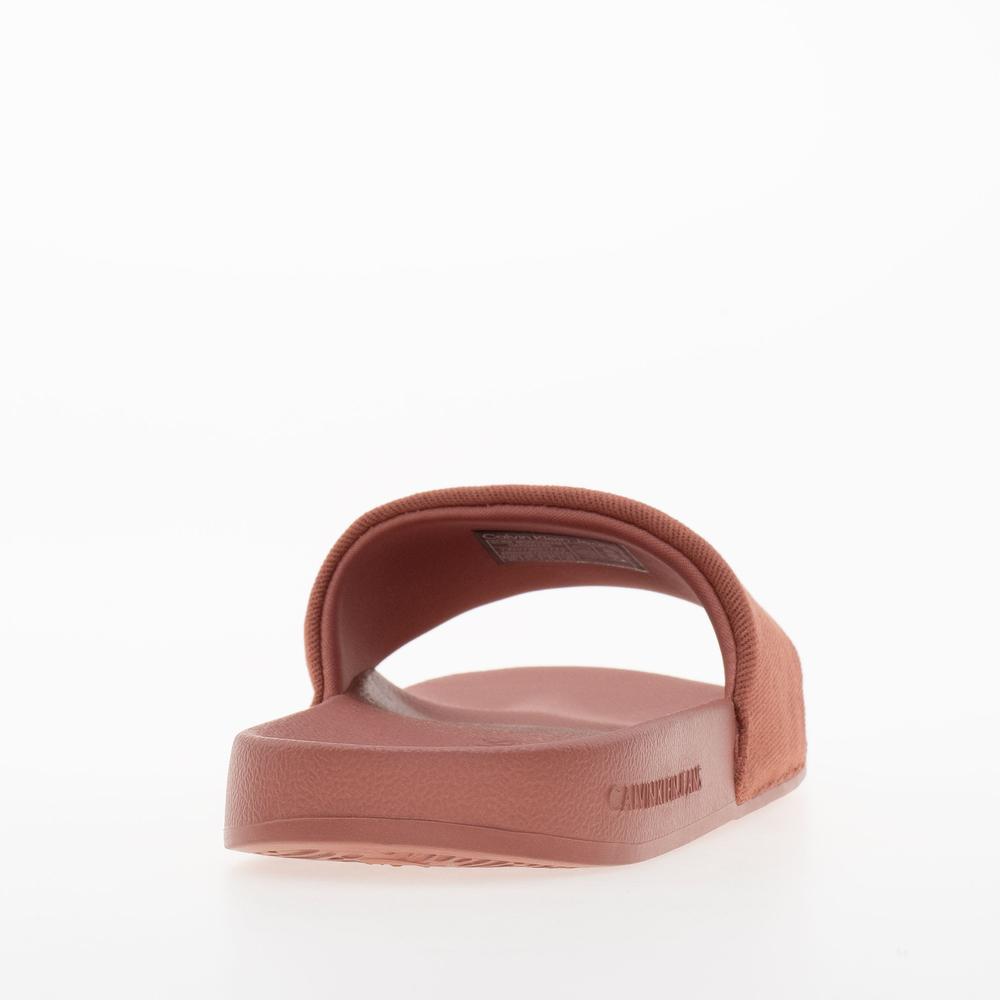 Klapki Calvin Klein Slide Monogram Hardware YW0YW01713-GAM - pomarańczowe