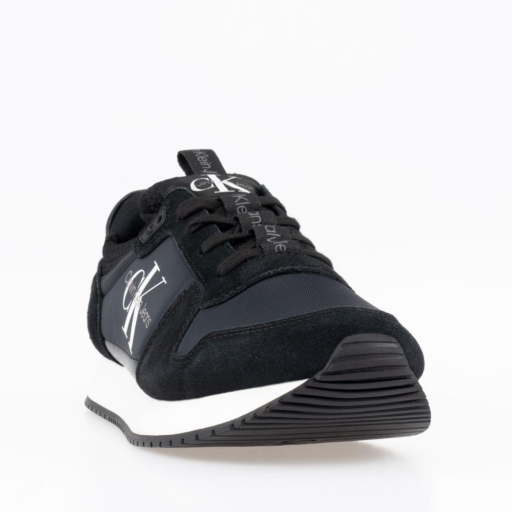 Buty Calvin Klein Runner Sock Laceup Ny-Lth YW0YW00840-01H - czarne