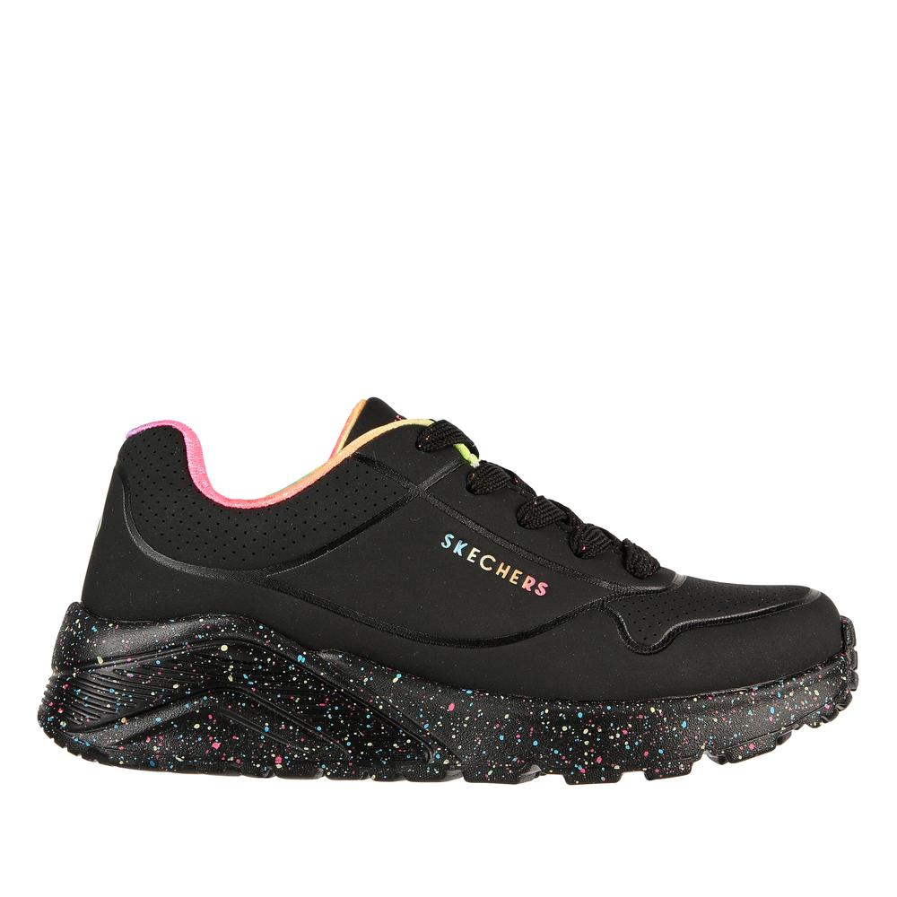 Buty dziecięce Skechers Uno Lite Rainbow Speckle 310456LBKMT - czarne
