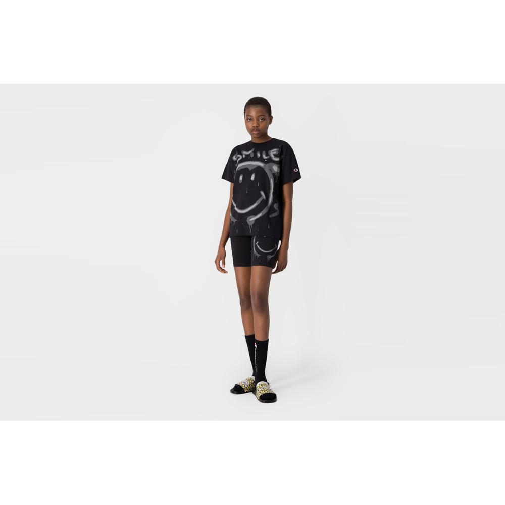 Spodenki Champion 50th Anniversary Edition Graffiti Print Bike Shorts 115938-KK001 - czarne