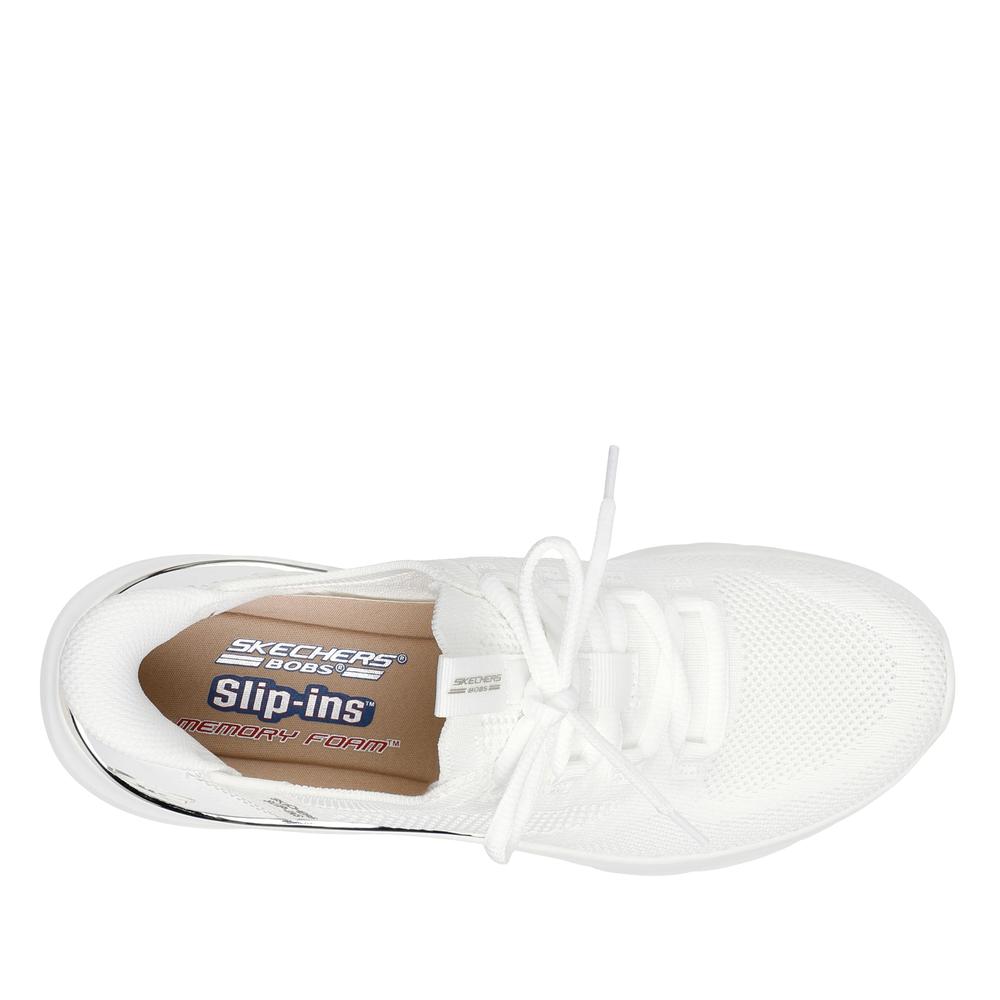 Buty damskie Skechers Slip-ins Bobs Sport B Love Tru Delight 117617WHT - białe