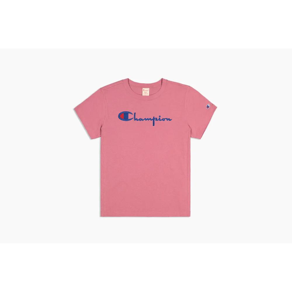 Koszulka Champion Script Logo 110992-RS017 - różowa