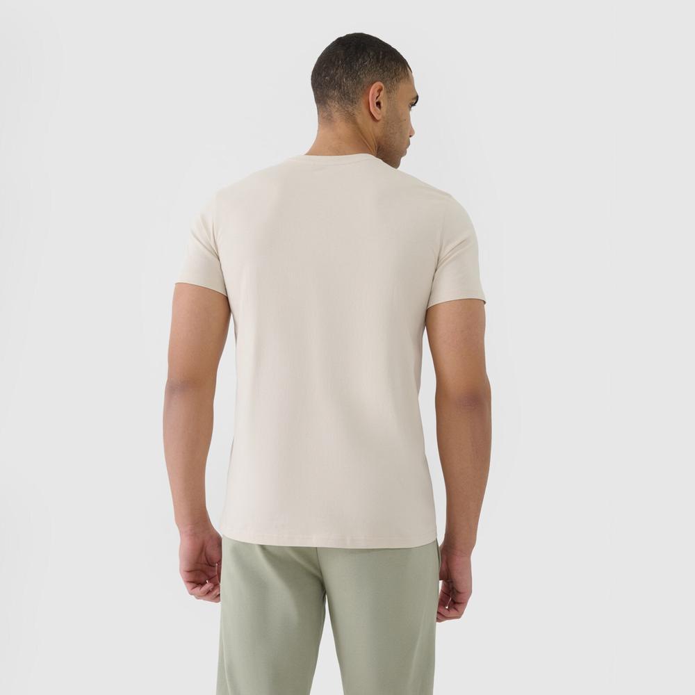 Koszulka męska 4F WSS25TTSHM200412S - beżowa