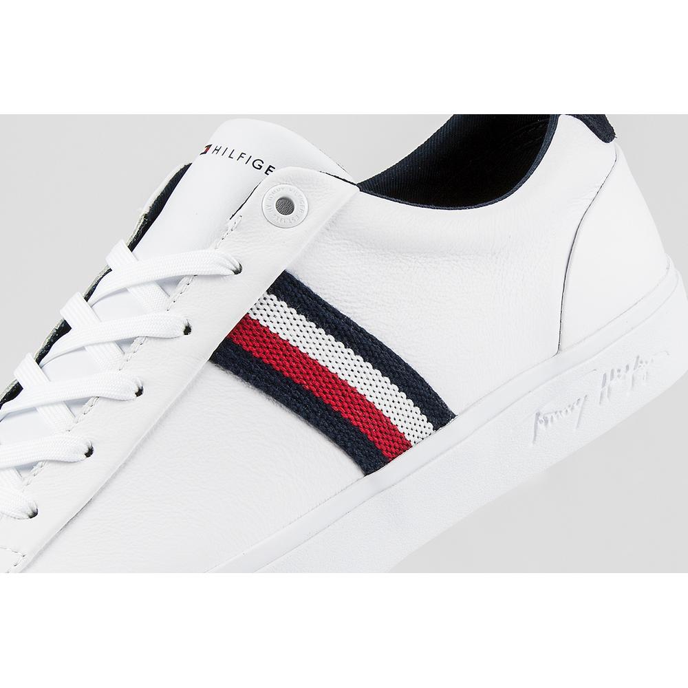 Tommy Hilfiger Signature Tape Leather Trainers > FM0FM03397-YBR