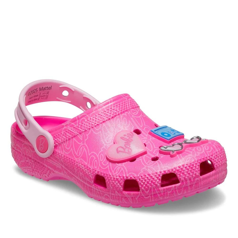 Klapki młodzieżowe Crocs Barbie Classic Clog 211406-90H - różowe