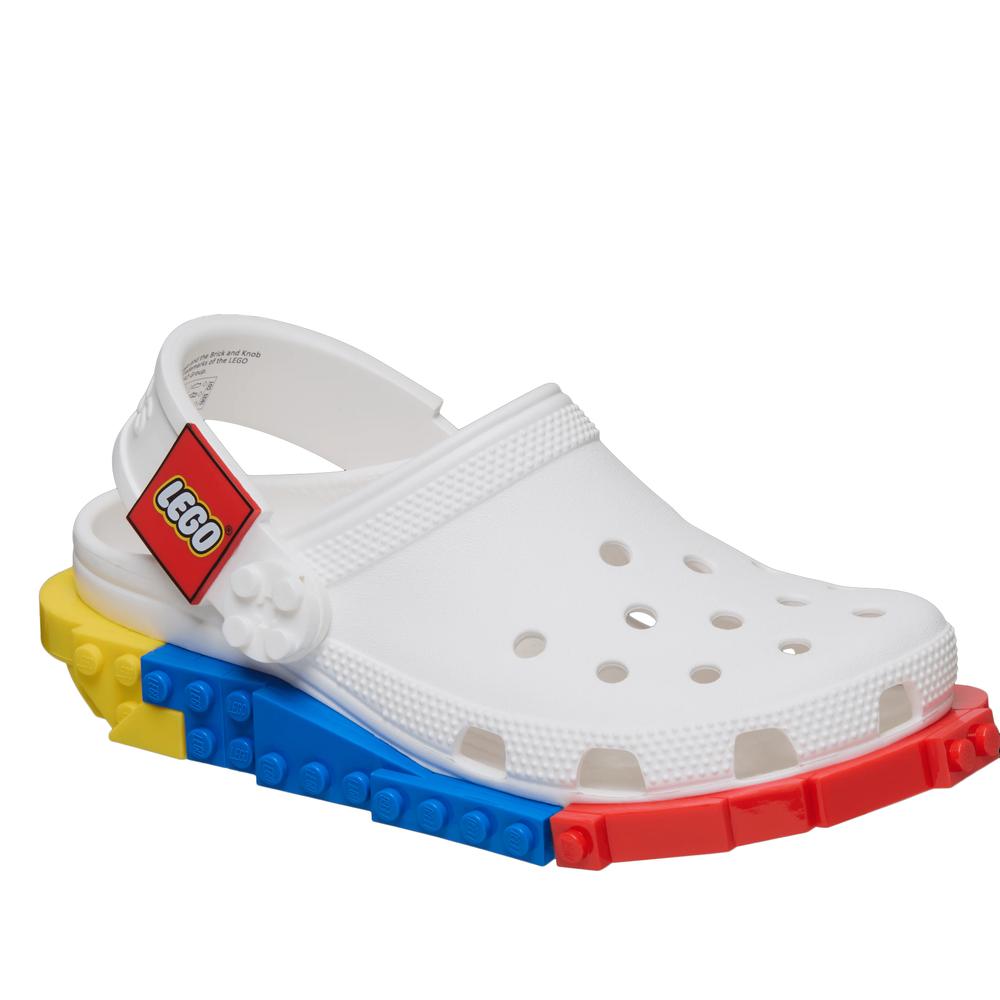 Klapki dziecięce Crocs System Classic Clog 211874-100 - białe