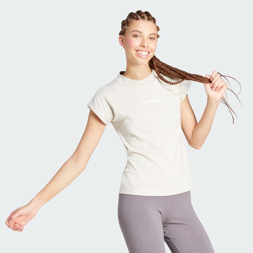 Koszulka damska adidas Sportswear Linear JC5819 - beżowa