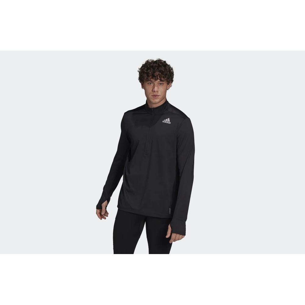 adidas Own The Run 1/2 Zip Long Sleeve Tee > GT8936