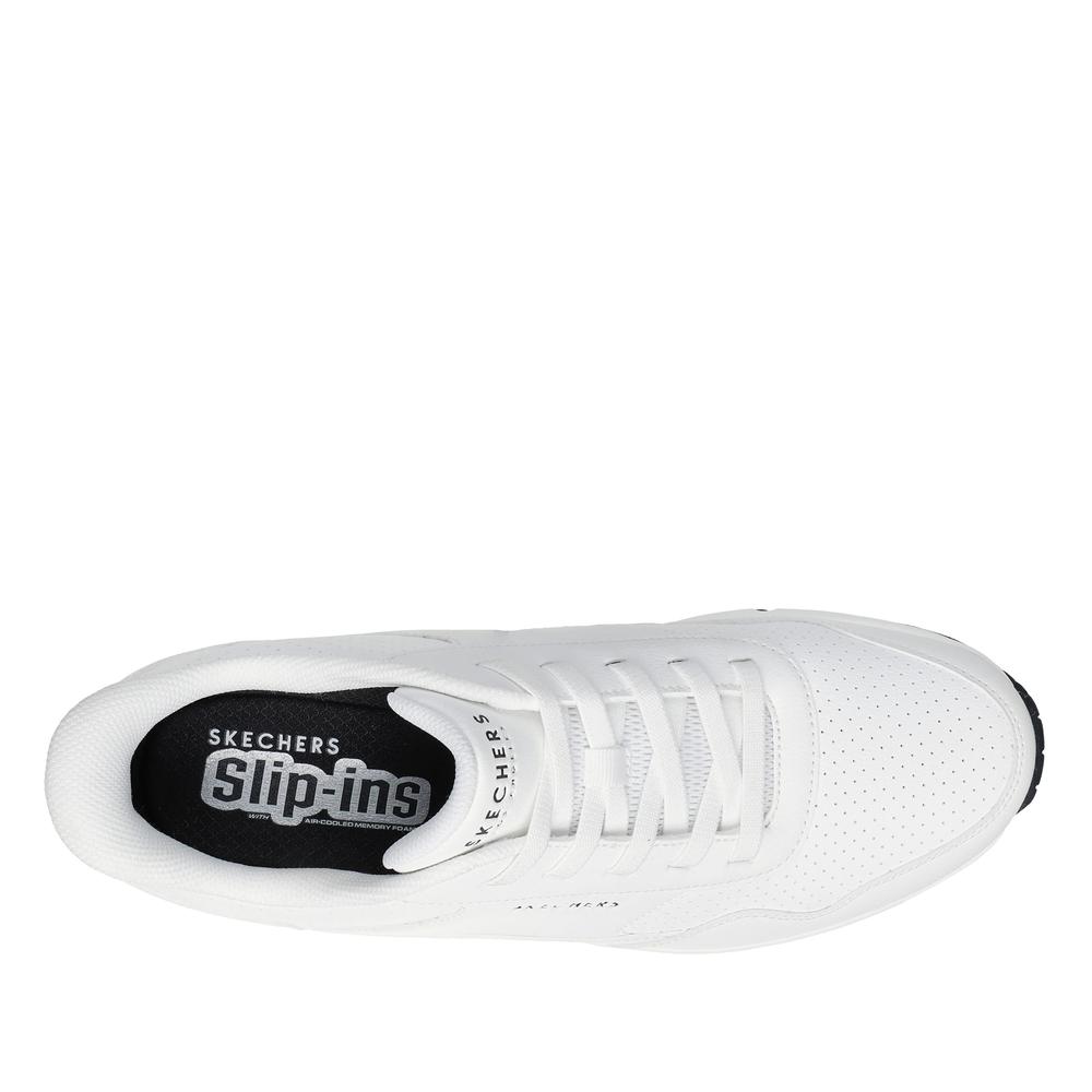 Buty męskie Skechers Slip-ins: Uno Banksia Luxe 183023WHT - białe