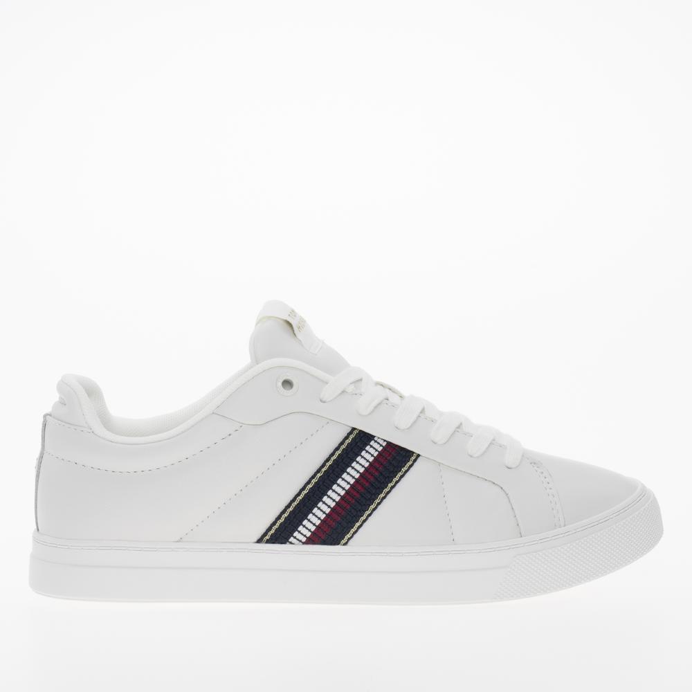 Buty Tommy Hilfiger Icon Court Sneakers Stripes FW0FW08110-YBL - białe