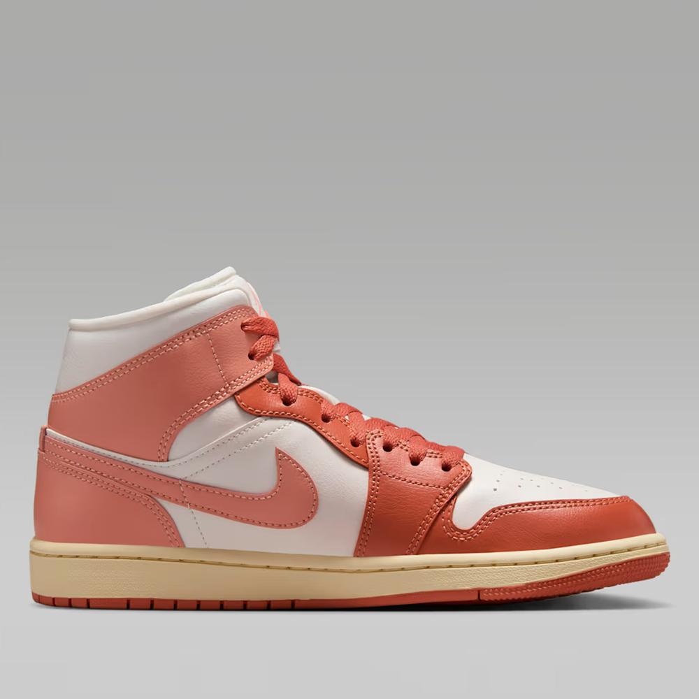 Buty damskie Nike Air Jordan 1 Mid BQ6472-180 - biało-pomarańczowe