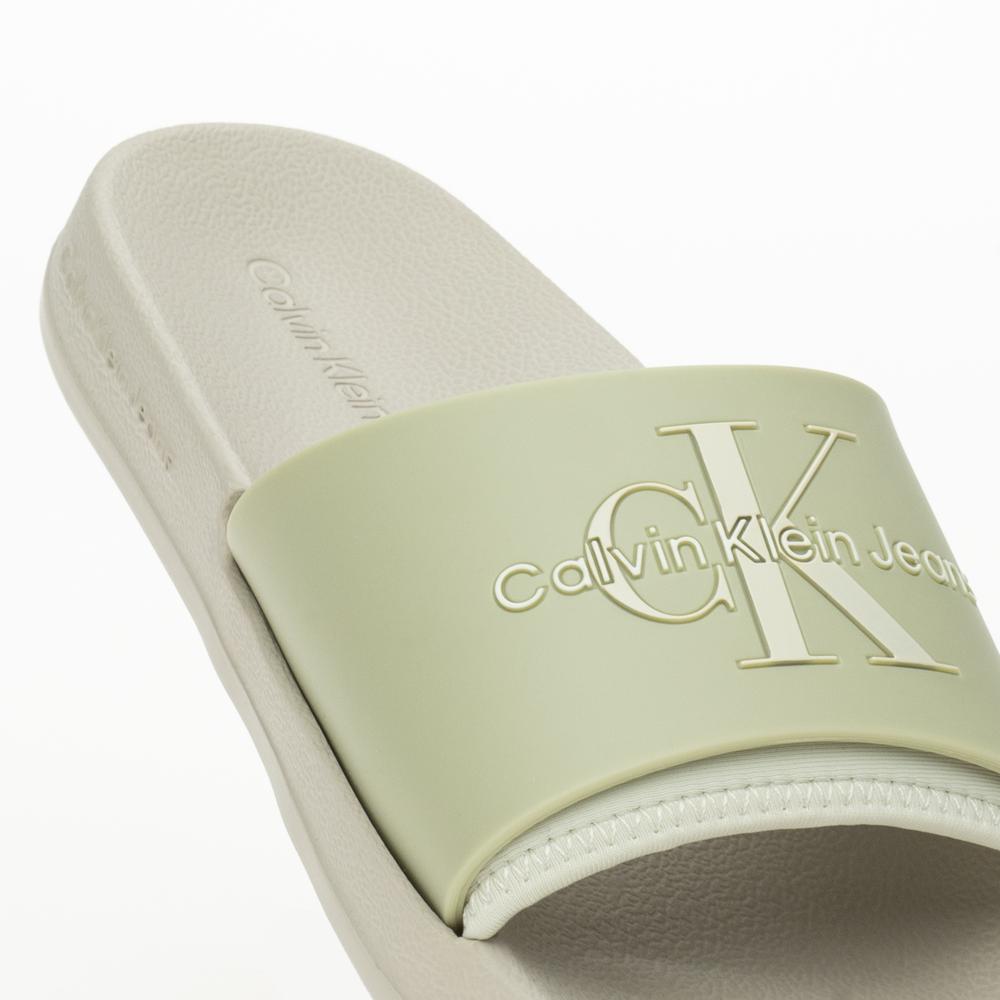 Klapki Calvin Klein Slide Monogram TPU YW0YW00585-0F4 - zielone