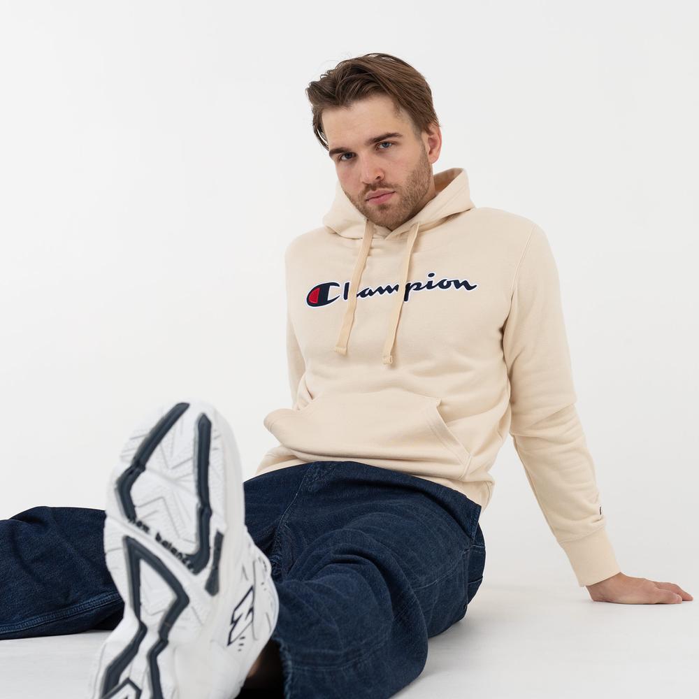 Bluza Champion Embroidered Script Logo Hoodie 217060-YS015 - beżowa